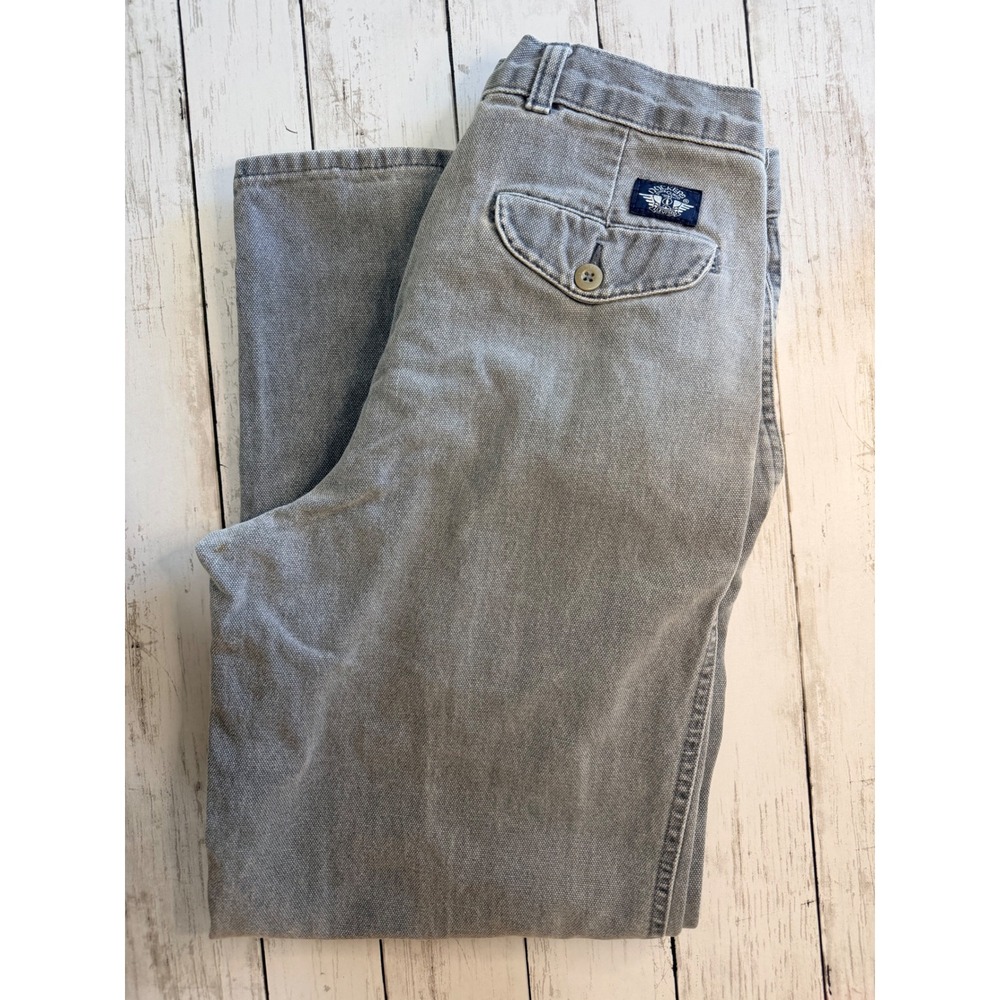 Vintage Dockers Levi Strauss Gray Pleated Canvas Pants Mens Relaxed Fit Trousers
